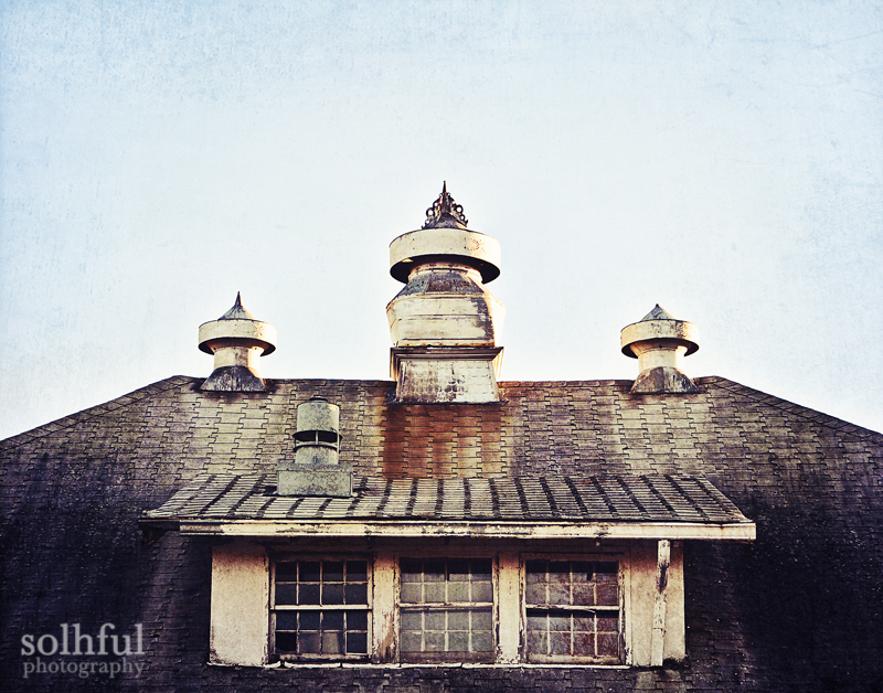 Abandoned Building Roof with Cupolas Art Photography, 11x14 Print